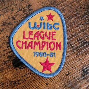 Vintage WIBC‎ League Champion Bowling Patch Sew-on Yellow Red Blue 1980s